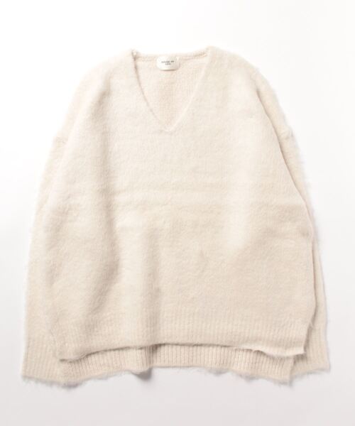 Rouge vif（ルージュヴィフ）の「【一部店舗限定】シャギーフォルムVネックニット（ニット/セーター・レディース・アイボリー/チャコールグレー/ベージュ・フリー）」の14枚目の写真