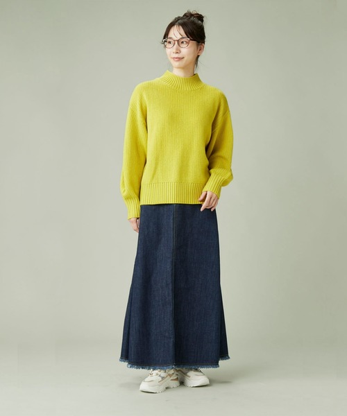 Pitta Re:)（ピッタリ）の「ラム混畦プルオーバーニット（ニット/セーター・レディース・モカ/イエロー・L/M）」の10枚目の写真