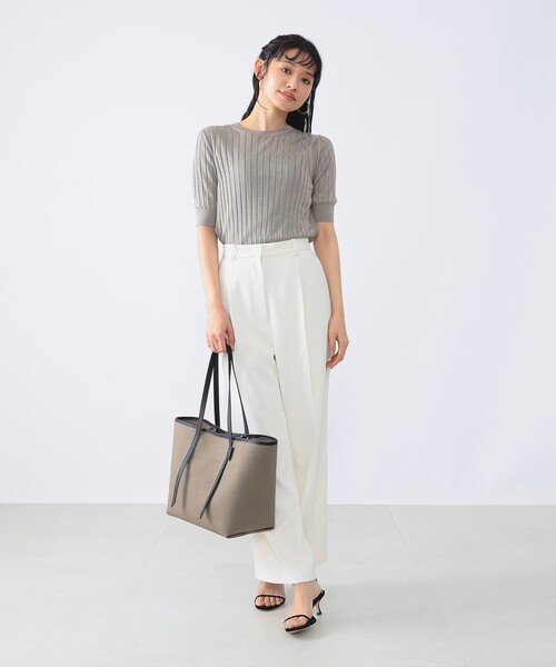 VIOLAd'ORO（ヴィオラドーロ）の「VIOLAd’ORO × Demi-Luxe BEAMS / 別注 コットンキャンバス ショルダ―バッグ（トートバッグ・レディース・ブラック系その他3・ONE SIZE）」の5枚目の写真
