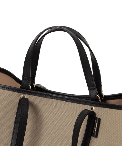 VIOLAd'ORO（ヴィオラドーロ）の「VIOLAd’ORO × Demi-Luxe BEAMS / 別注 コットンキャンバス ショルダ―バッグ（トートバッグ・レディース・ブラック系その他3・ONE SIZE）」の10枚目の写真