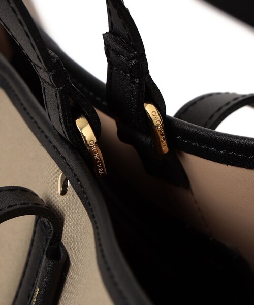 VIOLAd'ORO（ヴィオラドーロ）の「VIOLAd’ORO × Demi-Luxe BEAMS / 別注 コットンキャンバス ショルダ―バッグ（トートバッグ・レディース・ブラック系その他3・ONE SIZE）」の14枚目の写真