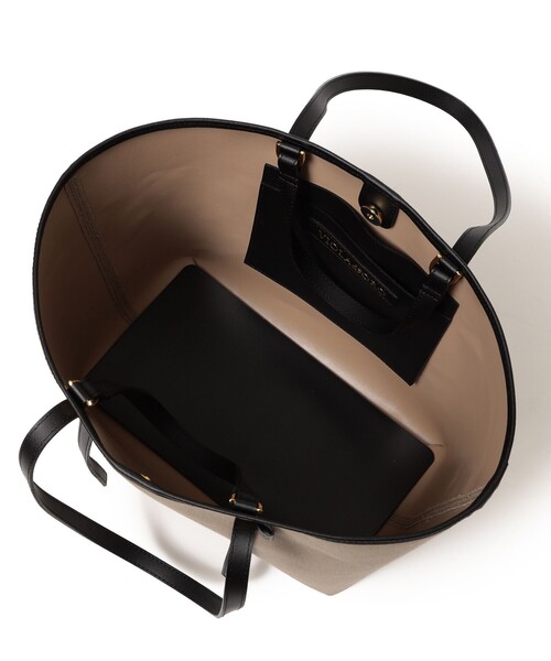 VIOLAd'ORO（ヴィオラドーロ）の「VIOLAd’ORO × Demi-Luxe BEAMS / 別注 コットンキャンバス ショルダ―バッグ（トートバッグ・レディース・ブラック系その他3・ONE SIZE）」の15枚目の写真