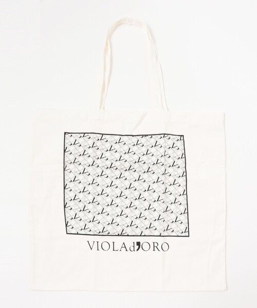 VIOLAd'ORO（ヴィオラドーロ）の「VIOLAd’ORO × Demi-Luxe BEAMS / 別注 コットンキャンバス ショルダ―バッグ（トートバッグ・レディース・ブラック系その他3・ONE SIZE）」の21枚目の写真