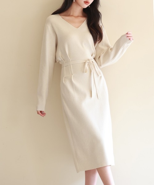 イマドキシルエのハイゲージニットワンピース（ワンピース）｜SAISON