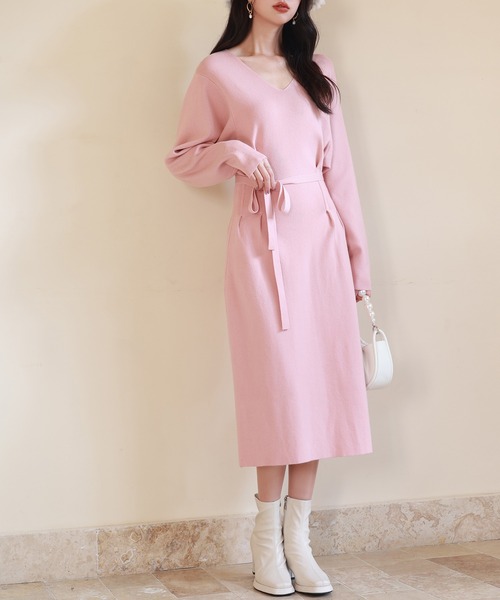 イマドキシルエのハイゲージニットワンピース（ワンピース）｜SAISON