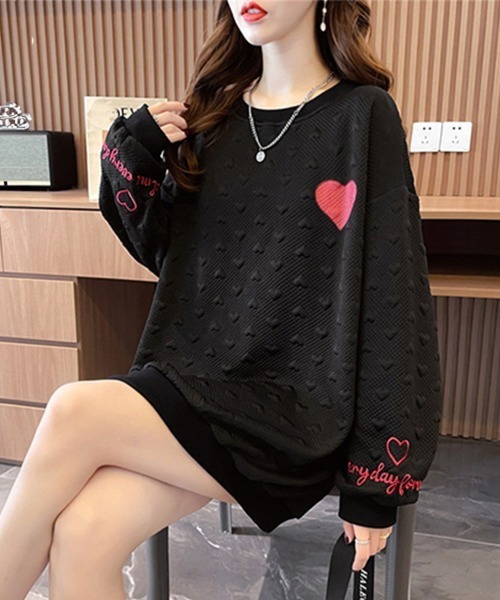 Miniministore（ミニミニストア）の「【新サイズ追加】トレーナーレディーススウェットシャツ韓国（スウェット・レディース・ブラック/グレー/ベージュ・XXL/XL/L）」の4枚目の写真