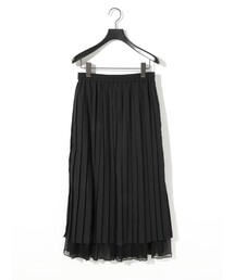 MIDIUMISOLID for Ladies チュールレイヤードプリーツスカート