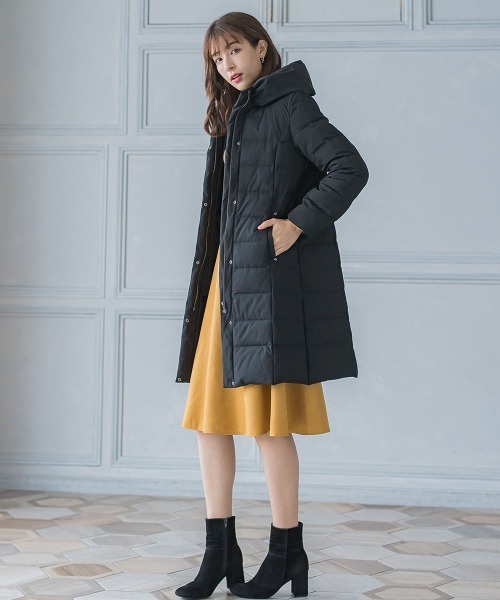 ketty（ケティ）の「撥水ストレッチライトタフタロングダウンコート（ダウンジャケット/コート・レディース・ブラック/パープル/ベージュ・M）」の10枚目の写真