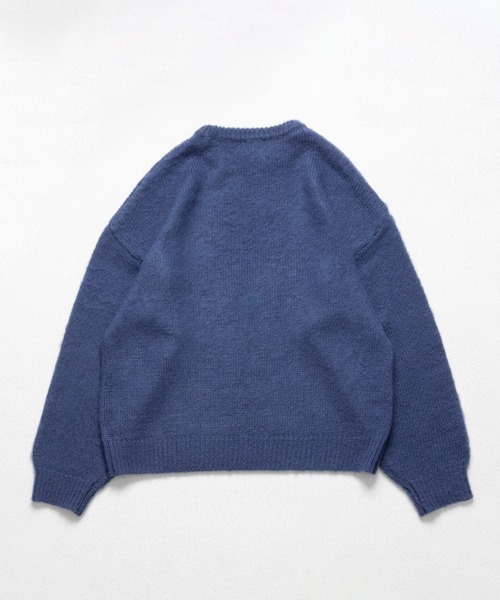 Adoon plain(アドーンプレーン)の「リーフ刺繍シャギーニット(ニット/セーター・メンズ・ブラック/ブルー・MEDIUM/LARGE)」の19枚目の写真