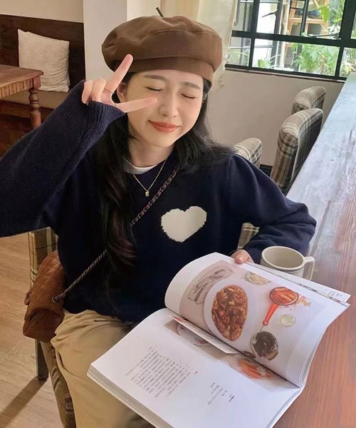 CORNERS（コーナーズ）の「ワンポイントハートニット（ニット/セーター