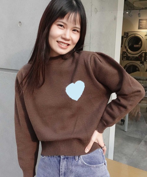 CORNERS（コーナーズ）の「ワンポイントハートニット（ニット/セーター