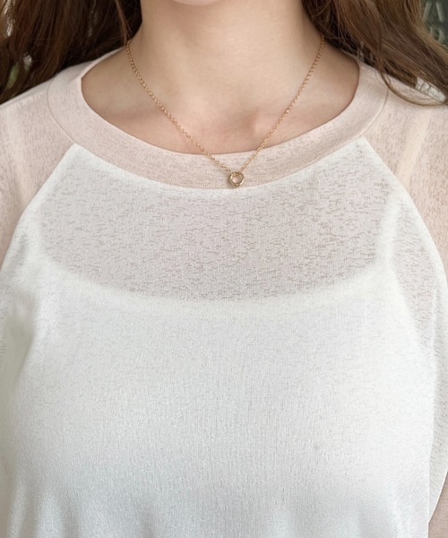 moment+（モーメントプラス）の「配色ラグランシアーロンT（Tシャツ/カットソー・レディース・ピンク/ナチュラル/サックスブルー/ブラック/ネイビー・M/L）」の16枚目の写真