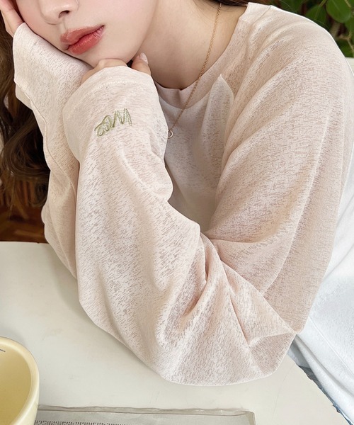 moment+（モーメントプラス）の「配色ラグランシアーロンT（Tシャツ/カットソー・レディース・ピンク/ナチュラル/サックスブルー/ブラック/ネイビー・M/L）」の15枚目の写真