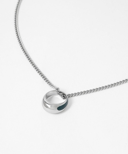 HARE（ハレ）の「ステンレスチェーンペブルネックレス(HARE)（ネックレス・メンズ・ブラック/グリーン・FREE）」の5枚目の写真