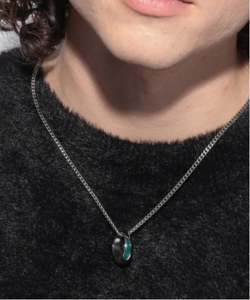 HARE（ハレ）の「ステンレスチェーンペブルネックレス(HARE)（ネックレス・メンズ・ブラック/グリーン・FREE）」の15枚目の写真