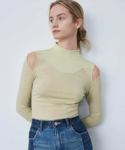 ELOOPS(イーループス)の「【ELOOPS】カッティングバイカラーハイネックカットソー(Tシャツ/カットソー・レディース・クリアブルー/ライム/ブラック・M/S/L)」の18枚目の写真