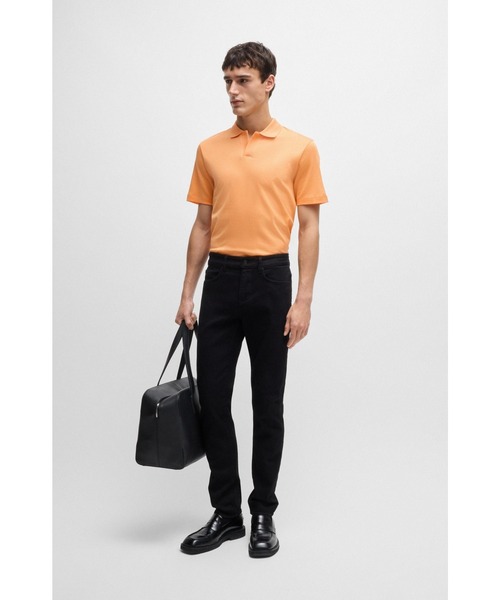 BOSS ORANGE ワッフルストラクチャード 長袖 ポロシャツ 作業服の通販 長袖ポロシャツ(ボタンダウン、胸ポケット有) 桑和