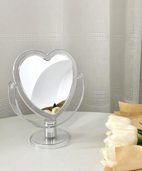 セール】【urge select】ハート クリア 卓上ミラー/メイクミラー