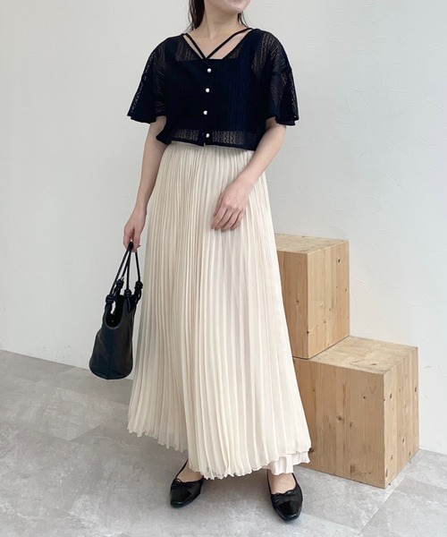 カーディガン 「追加1」ラッセルレースアンサンブルSS　104216 レディース mysty woman カーディガン 「追加1」ラッセルレースアンサンブル