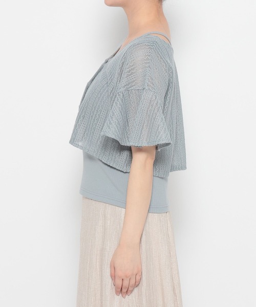 mysty woman（ミスティウーマン）の「【WEB限定復刻】ラッセルレースアンサンブルSS　104216（カーディガン/ボレロ・レディース・ライトグリーン/アイボリー/ブラック/ライトブルー・FREE）」の14枚目の写真