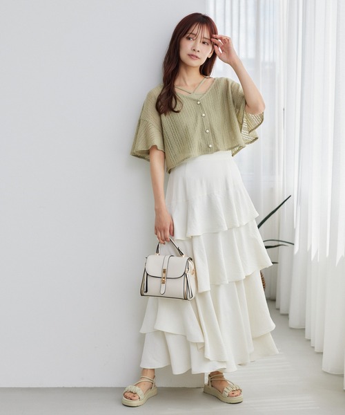 mysty woman（ミスティウーマン）の「【WEB限定復刻】ラッセルレースアンサンブルSS　104216（カーディガン/ボレロ・レディース・ライトグリーン/アイボリー/ブラック/ライトブルー・FREE）」の11枚目の写真