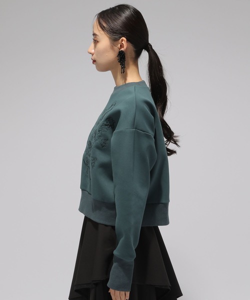 HARE（ハレ）の「シシュウデザインスウェット(HARE)（スウェット・レディース・ブラック/グリーン・FREE）」の11枚目の写真