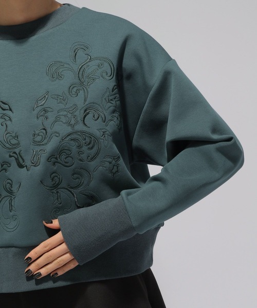 HARE（ハレ）の「シシュウデザインスウェット(HARE)（スウェット・レディース・ブラック/グリーン・FREE）」の10枚目の写真