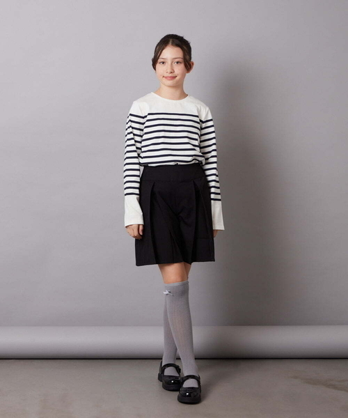 a.v.v（アーヴェヴェ）の「[KIDS]リボンニーハイソックス（ソックス/靴下・キッズ・ブラック/グレー・23/20）」の3枚目の写真