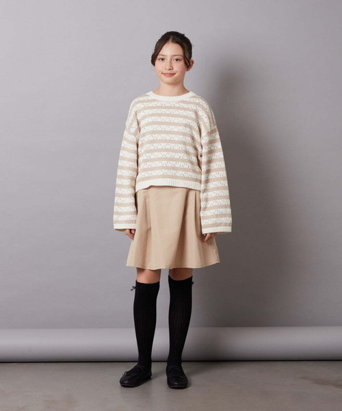 a.v.v（アーヴェヴェ）の「[KIDS]リボンニーハイソックス（ソックス/靴下・キッズ・ブラック/グレー・23/20）」の7枚目の写真