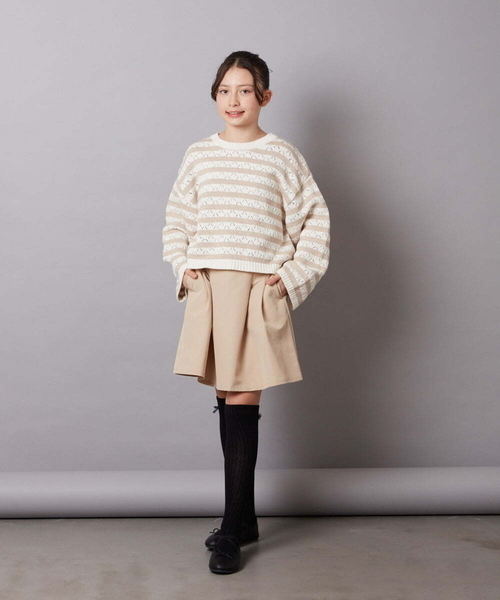 a.v.v（アーヴェヴェ）の「[KIDS]リボンニーハイソックス（ソックス/靴下・キッズ・ブラック/グレー・23/20）」の8枚目の写真