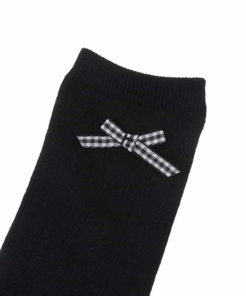 a.v.v（アーヴェヴェ）の「[KIDS]リボンニーハイソックス（ソックス/靴下・キッズ・ブラック/グレー・23/20）」の13枚目の写真