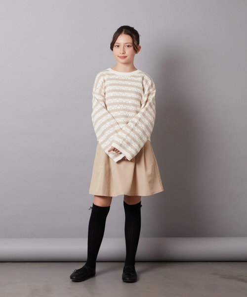 a.v.v（アーヴェヴェ）の「[KIDS]リボンニーハイソックス（ソックス/靴下・キッズ・ブラック/グレー・23/20）」の17枚目の写真