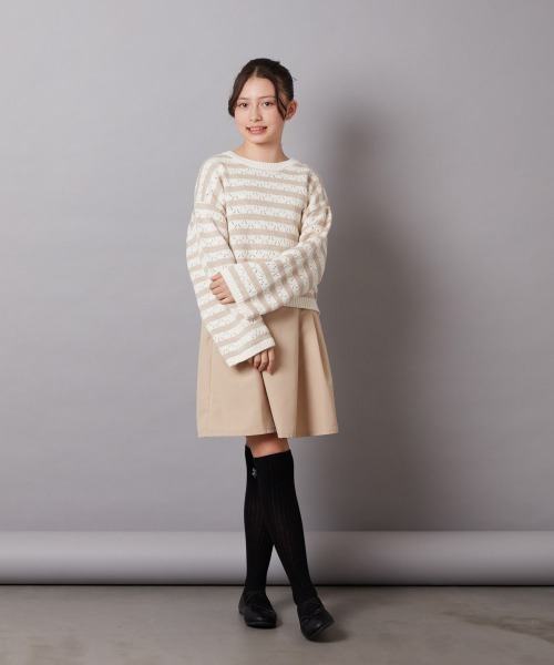 a.v.v（アーヴェヴェ）の「[KIDS]リボンニーハイソックス（ソックス/靴下・キッズ・ブラック/グレー・23/20）」の18枚目の写真