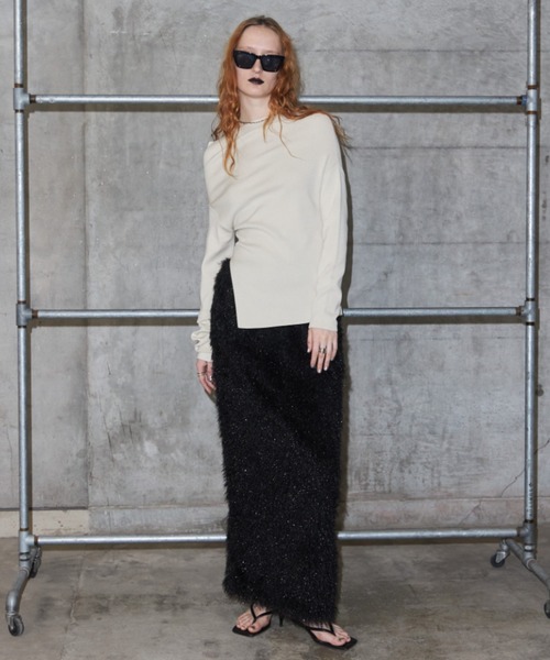 JOSE MOON（ジョゼムーン）の「SHAGGY FUR SKIRT/シャギーファースカート（スカート・レディース・ホワイト/グリーン系その他/ブラック・FREE）」の10枚目の写真