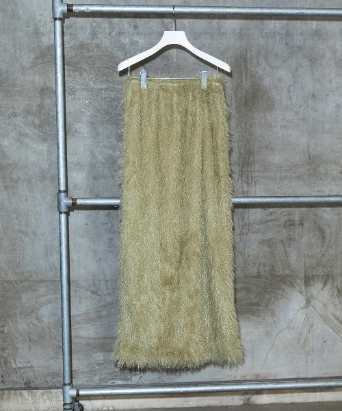 JOSE MOON（ジョゼムーン）の「SHAGGY FUR SKIRT/シャギーファースカート（スカート・レディース・ホワイト/グリーン系その他/ブラック・FREE）」の13枚目の写真