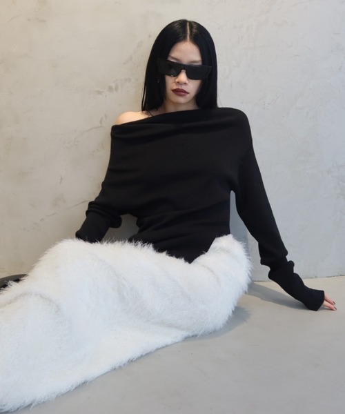 JOSE MOON（ジョゼムーン）の「SHAGGY FUR SKIRT/シャギーファースカート（スカート・レディース・ホワイト/グリーン系その他/ブラック・FREE）」の18枚目の写真