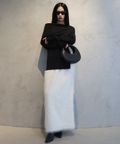 JOSE MOON（ジョゼムーン）の「SHAGGY FUR SKIRT/シャギーファースカート（スカート・レディース・ホワイト/グリーン系その他/ブラック・FREE）」の17枚目の写真