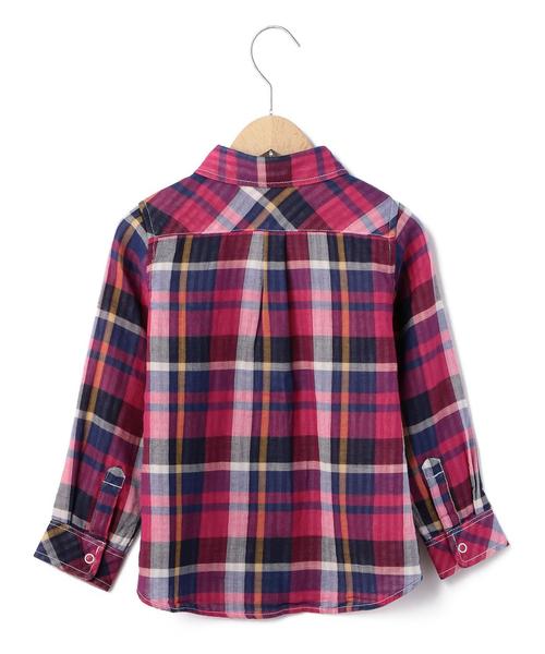 coen（コーエン）の「【coen kids】ダブルガーゼビックチェックシャツ(100～150cm)（シャツ/ブラウス・キッズ・ピンク/オレンジ/ターコイズブルー・140/100/110/150/120/130）」の14枚目の写真