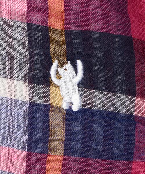 coen（コーエン）の「【coen kids】ダブルガーゼビックチェックシャツ(100～150cm)（シャツ/ブラウス・キッズ・ピンク/オレンジ/ターコイズブルー・140/100/110/150/120/130）」の15枚目の写真