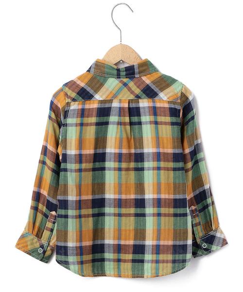 coen（コーエン）の「【coen kids】ダブルガーゼビックチェックシャツ(100～150cm)（シャツ/ブラウス・キッズ・ピンク/オレンジ/ターコイズブルー・140/100/110/150/120/130）」の17枚目の写真