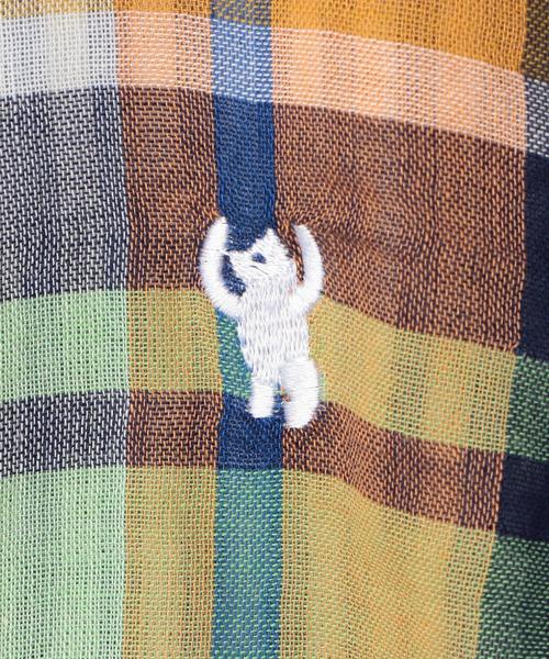 coen（コーエン）の「【coen kids】ダブルガーゼビックチェックシャツ(100～150cm)（シャツ/ブラウス・キッズ・ピンク/オレンジ/ターコイズブルー・140/100/110/150/120/130）」の12枚目の写真