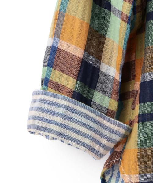 coen（コーエン）の「【coen kids】ダブルガーゼビックチェックシャツ(100～150cm)（シャツ/ブラウス・キッズ・ピンク/オレンジ/ターコイズブルー・140/100/110/150/120/130）」の13枚目の写真