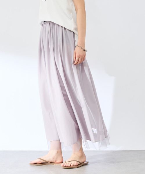 un dix cors（アンディコール）の「《リバーシブルで着られる》チュールスカート（スカート・レディース・ブラック/グリーン/グレイッシュベージュ/アイボリー/ブラウン・FREE）」の11枚目の写真