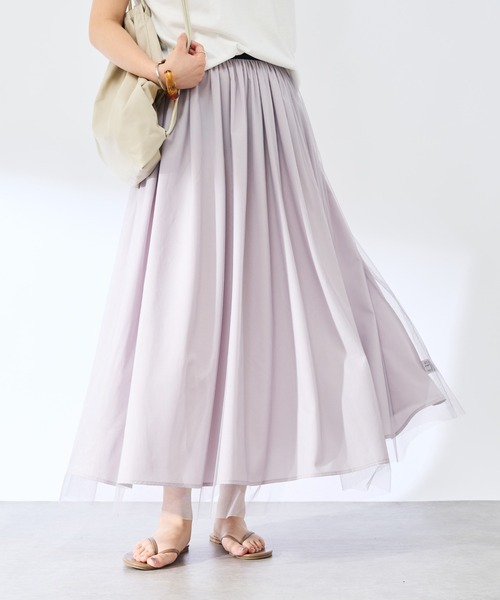 un dix cors（アンディコール）の「《リバーシブルで着られる》チュールスカート（スカート・レディース・ブラック/グリーン/グレイッシュベージュ/アイボリー/ブラウン・FREE）」の12枚目の写真