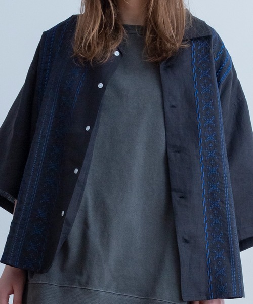 Universal Style Wear（ユニバーサルスタイルウェア）の「7分袖シャツ（シャツ/ブラウス・メンズ・ブラック・MEDIUM）」の4枚目の写真