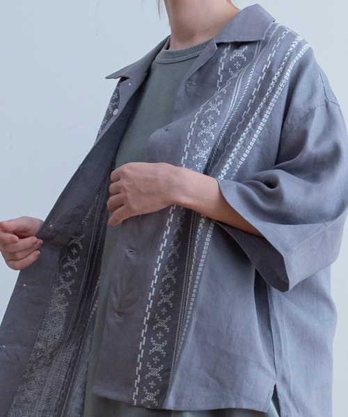 Universal Style Wear（ユニバーサルスタイルウェア）の「7分袖シャツ（シャツ/ブラウス・メンズ・ブラック・MEDIUM）」の5枚目の写真