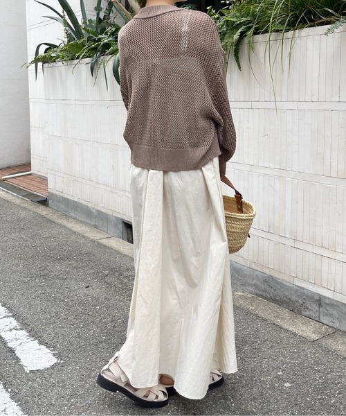 Meli rich（メリーリッチ）の「レースアップナイロンフレアキャミワンピース（ワンピース・レディース・グリーン/アイボリー・MEDIUM）」の9枚目の写真