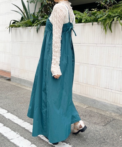 Meli rich（メリーリッチ）の「レースアップナイロンフレアキャミワンピース（ワンピース・レディース・グリーン/アイボリー・MEDIUM）」の20枚目の写真