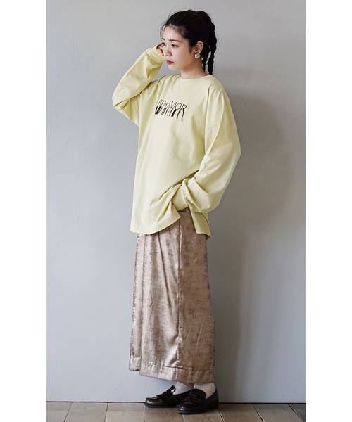e-zakkamania stores(イーザッカマニアストアーズ)の「フリンジロゴ ロングTシャツ(Tシャツ/カットソー・レディース・ライトブルー/ホワイト/ライトイエロー・フリー)」の20枚目の写真
