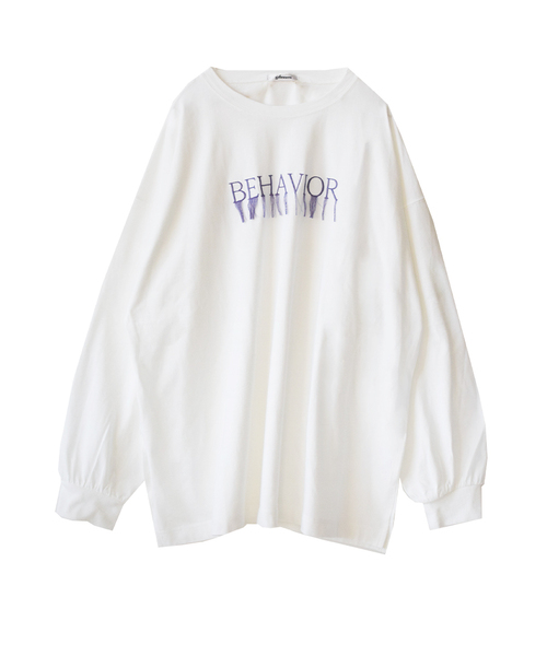 e-zakkamania stores(イーザッカマニアストアーズ)の「フリンジロゴ ロングTシャツ(Tシャツ/カットソー・レディース・ライトブルー/ホワイト/ライトイエロー・フリー)」の15枚目の写真
